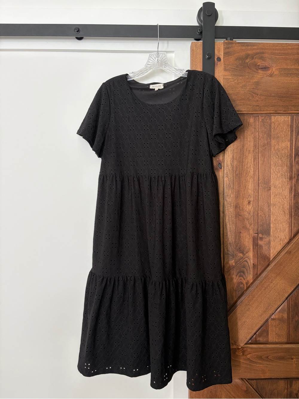 roolee black eyelet tiered dress